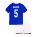 Günstige Fußballtrikots Frankreich Kounde 5 Kinder Heimtrikot EURO 2024 Kurzarm
